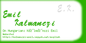 emil kalmanczi business card